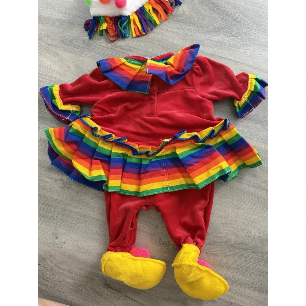 Vintage Simply Basic Infant Rainbow Colorful Clown Halloween Costume Size 0-3 M